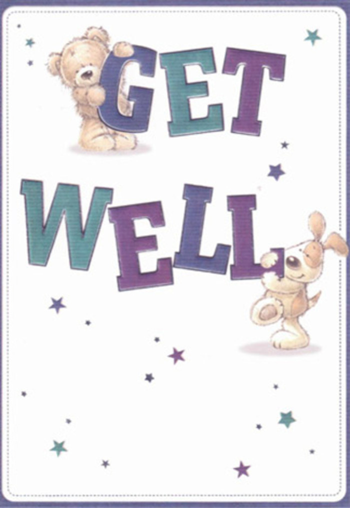 With every brushstroke, this get well card tells an uplifting story of friendship and hope, grounded in the heart of Greenwich's vibrant community. Front and centre, a plush teddy and a floppy-eared puppy frame the grand, rounded letters of 'GET WELL,' their joyful energy filling the scene. The bear, resplendent in gentle amber tones, rests his paws above the word 'GET,' reflecting kindness, while the puppy, eyes brimming with warmth, cozies up to 'WELL,' his creamy fur inviting a gentle touch. Indigo and teal letters anchor the composition, their hues reminiscent of the daily tide along the Thames. Playful stars in shades of violet and blue swirl throughout, each a symbol of a heartfelt wish lighting the way to swift recovery. The creamy-white background imparts clarity and tranquility, echoing the soft morning mist that settles over the Cutty Sark gardens. Like a carefully crafted bouquet gathered by local Greenwich florists, each artistic detail is placed with intention and warmth, ensuring this card offers a comforting presence for anyone on the mend.